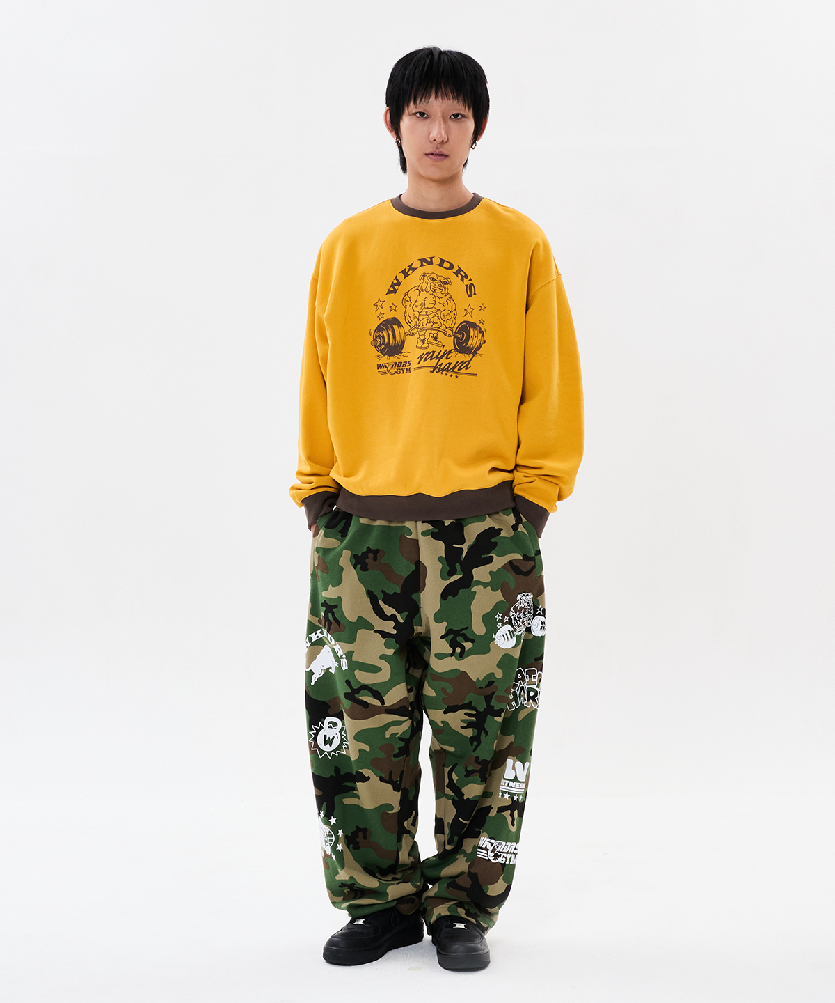 위캔더스(WKNDRS) GYM SWEAT PANTS (CAMO)