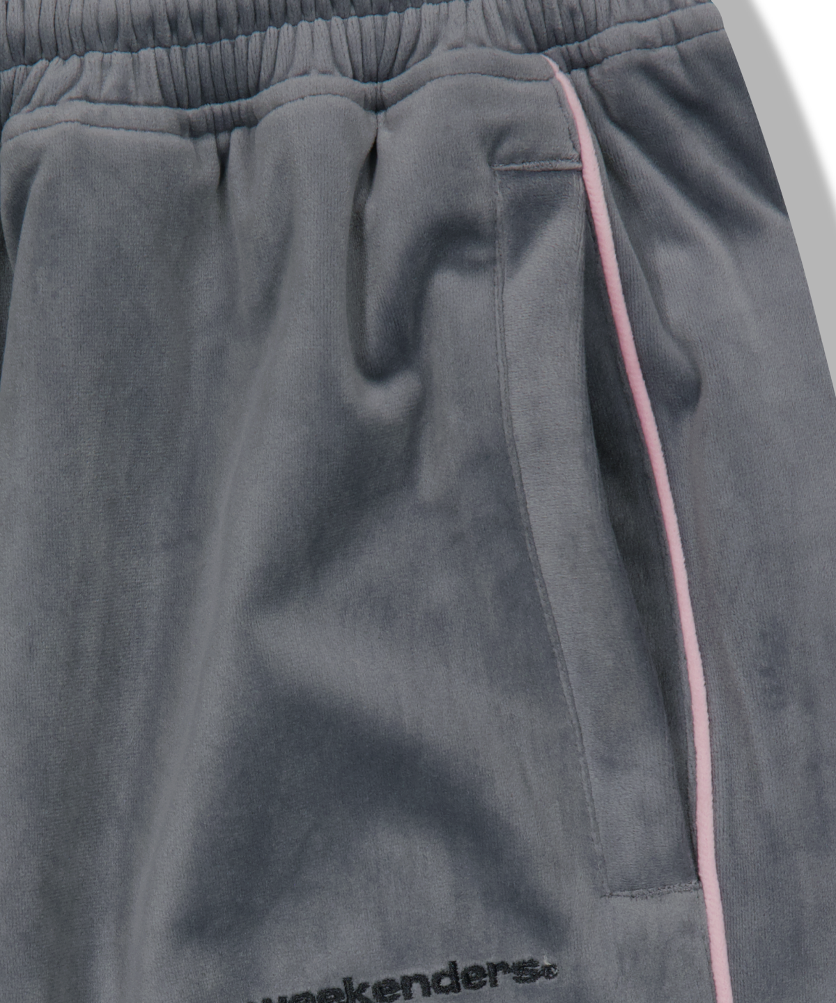 위캔더스(WKNDRS) VELVET TRACK PANTS (D.GREY)