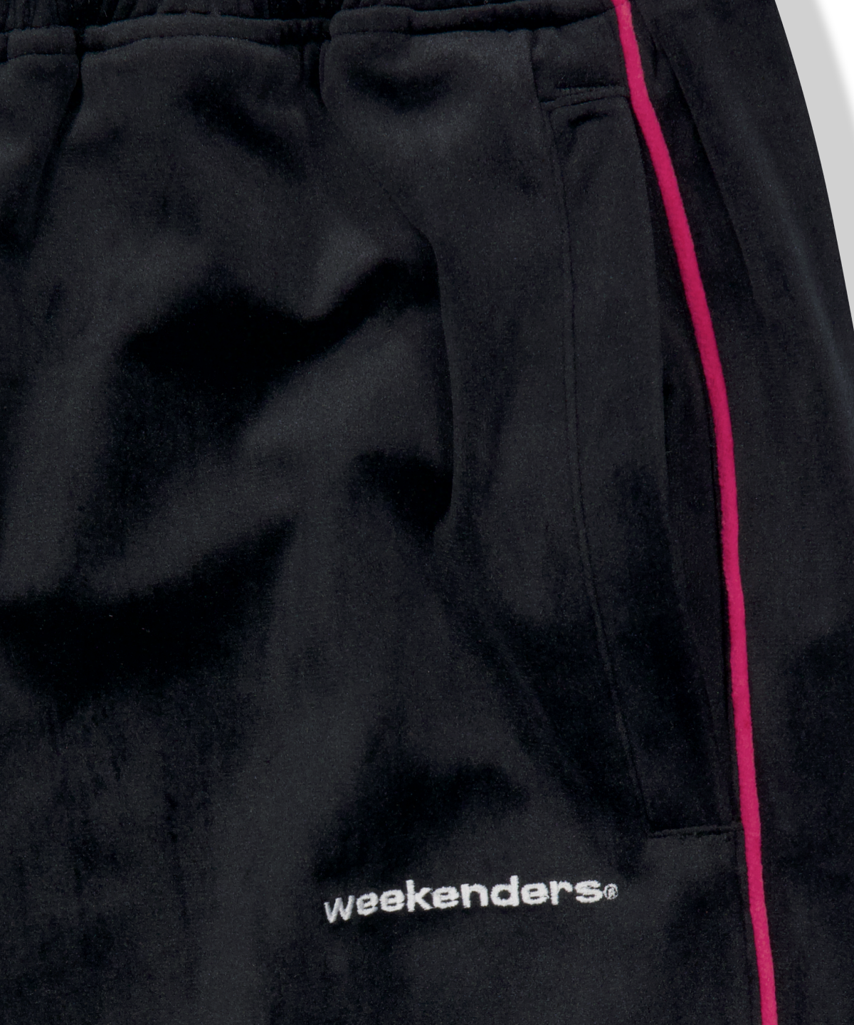 위캔더스(WKNDRS) VELVET TRACK PANTS (BLACK)