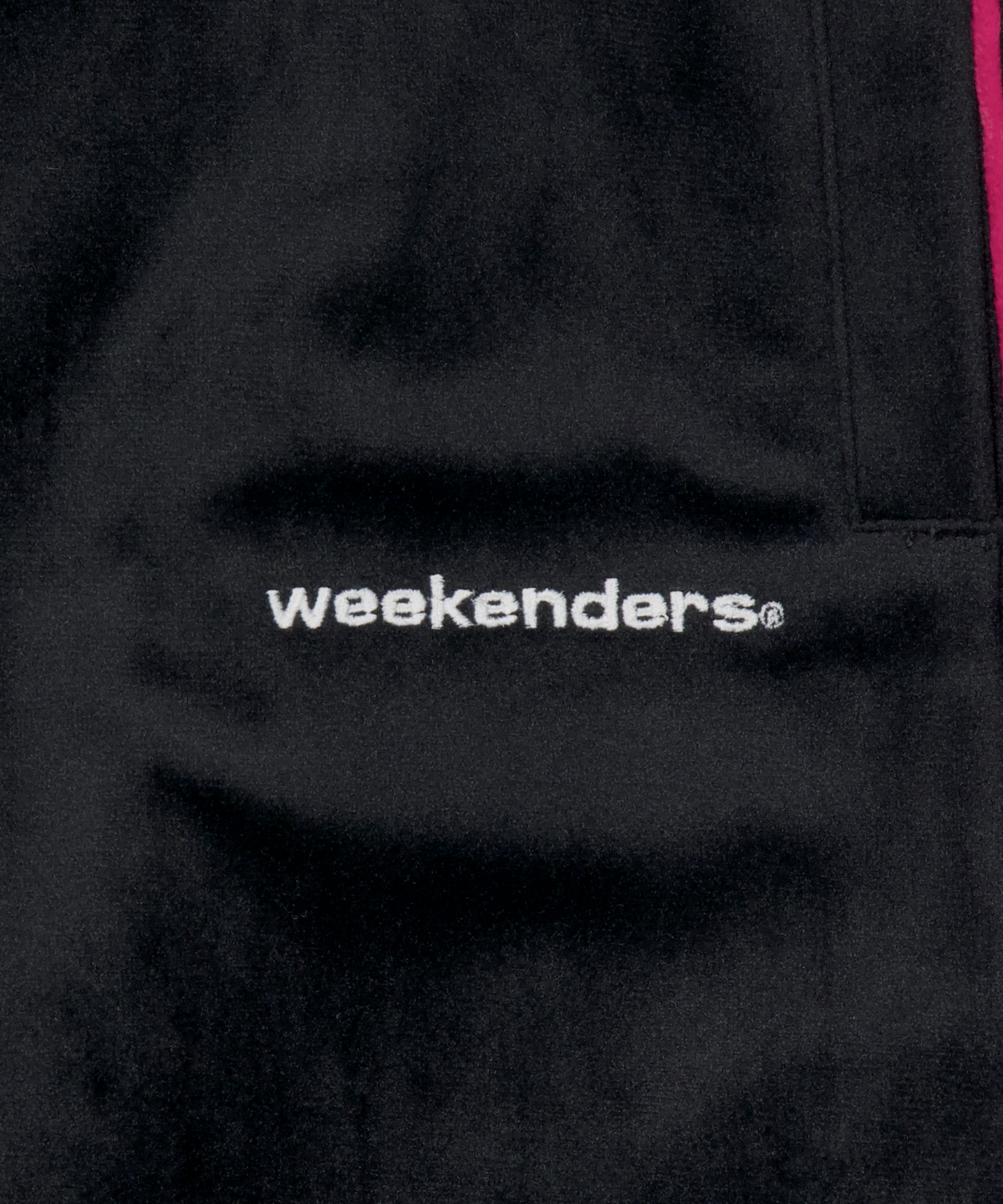위캔더스(WKNDRS) VELVET TRACK PANTS (BLACK)