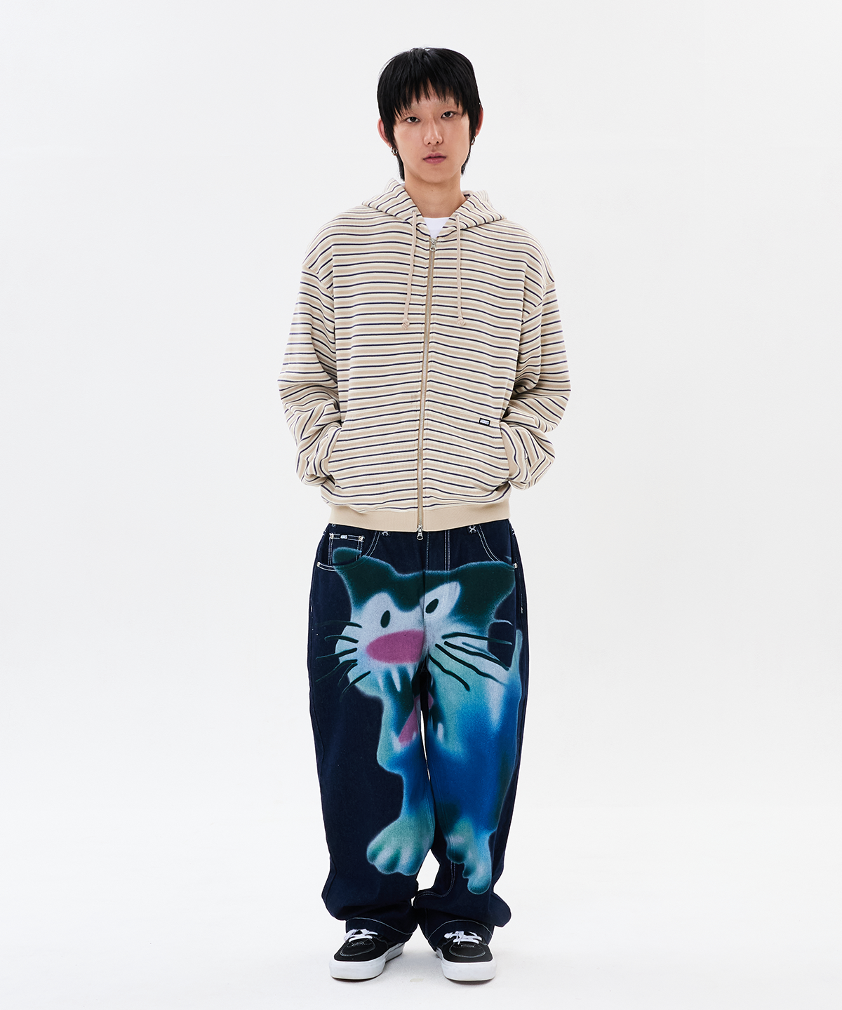 위캔더스(WKNDRS) CAT DENIM PANTS (DENIM)