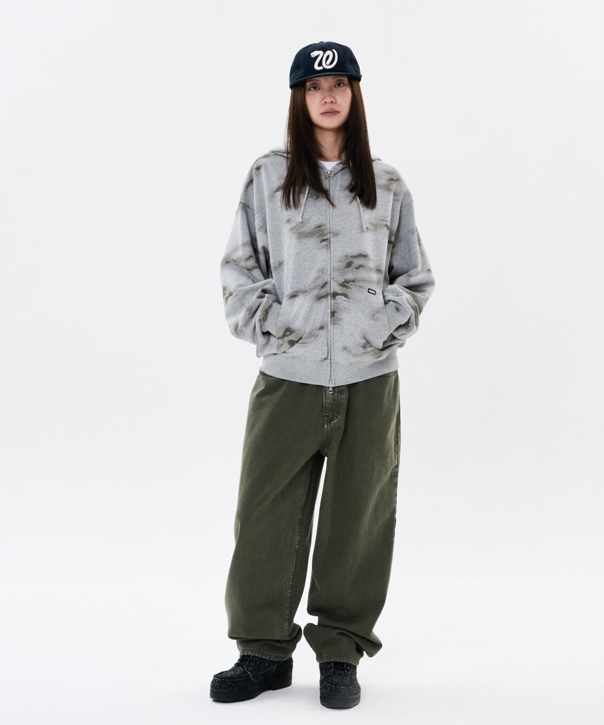 위캔더스(WKNDRS) [WKNDRS X FIT THE SIZE] EAGLE DENIM PANTS (KHAKI)