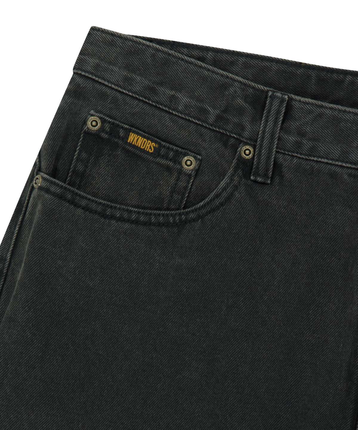 위캔더스(WKNDRS) [WKNDRS X FIT THE SIZE] EAGLE DENIM PANTS (BLACK)