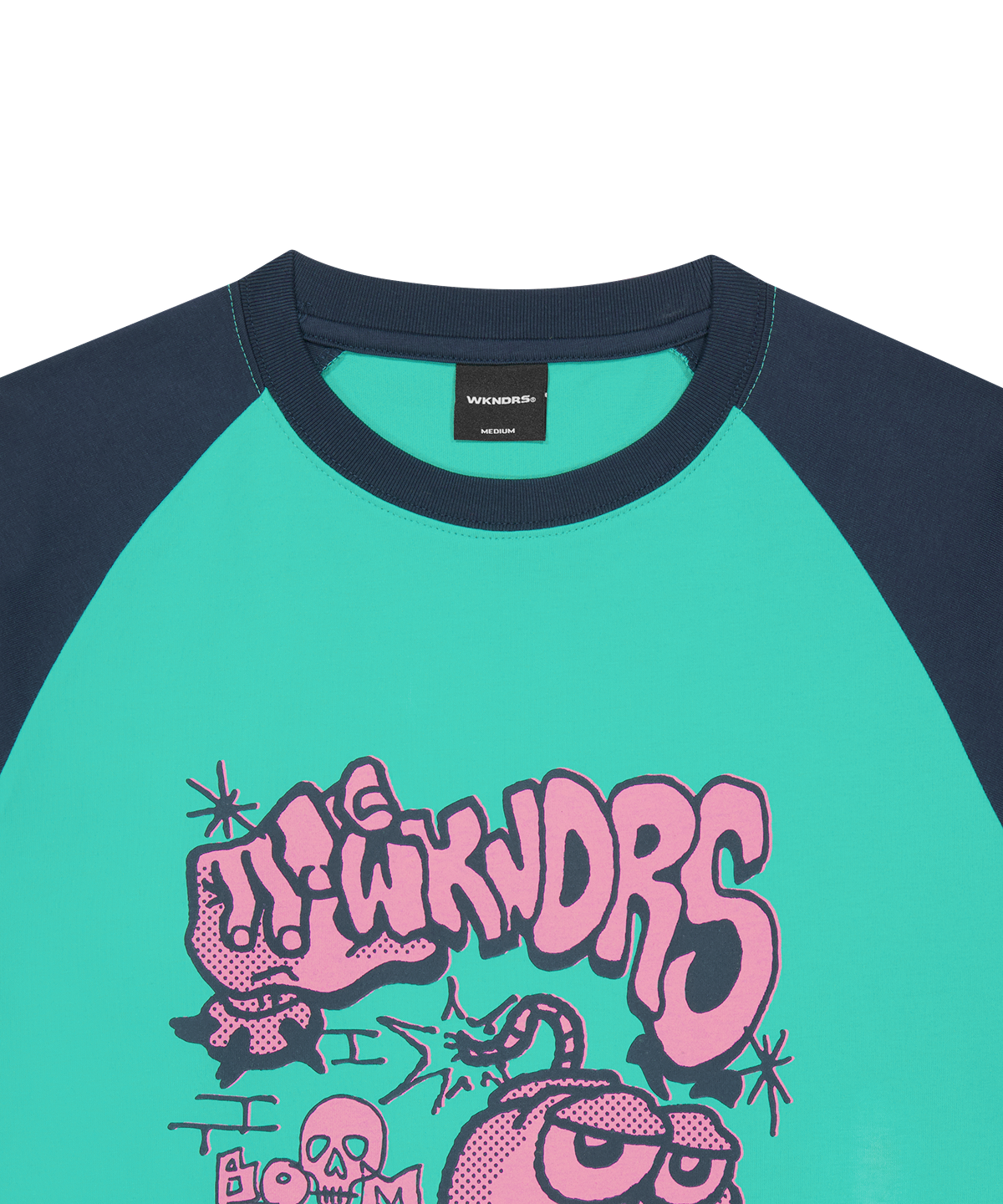 위캔더스(WKNDRS) BOMB RAGLAN LS T-SHIRT (NAVY)