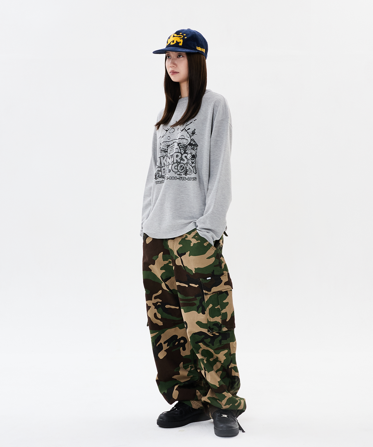 위캔더스(WKNDRS) MUSHROOM LS T-SHIRT (M.GREY)