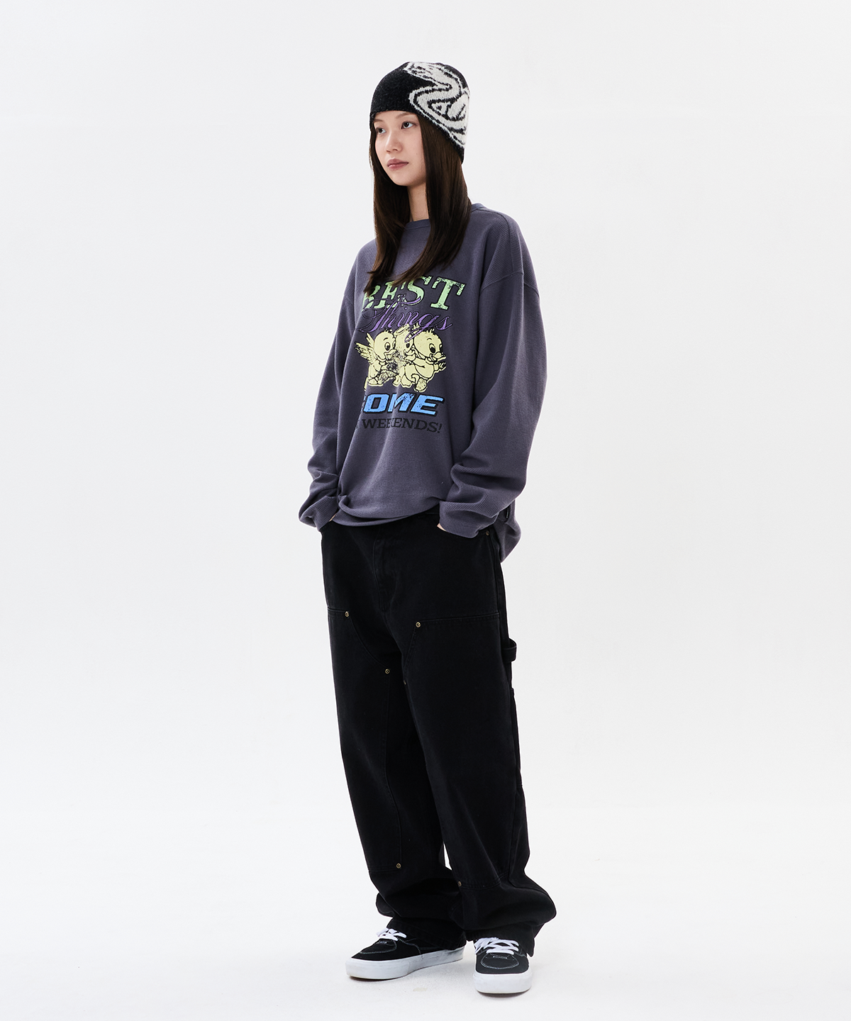 위캔더스(WKNDRS) DUCK LS T-SHIRT (CHARCOAL)
