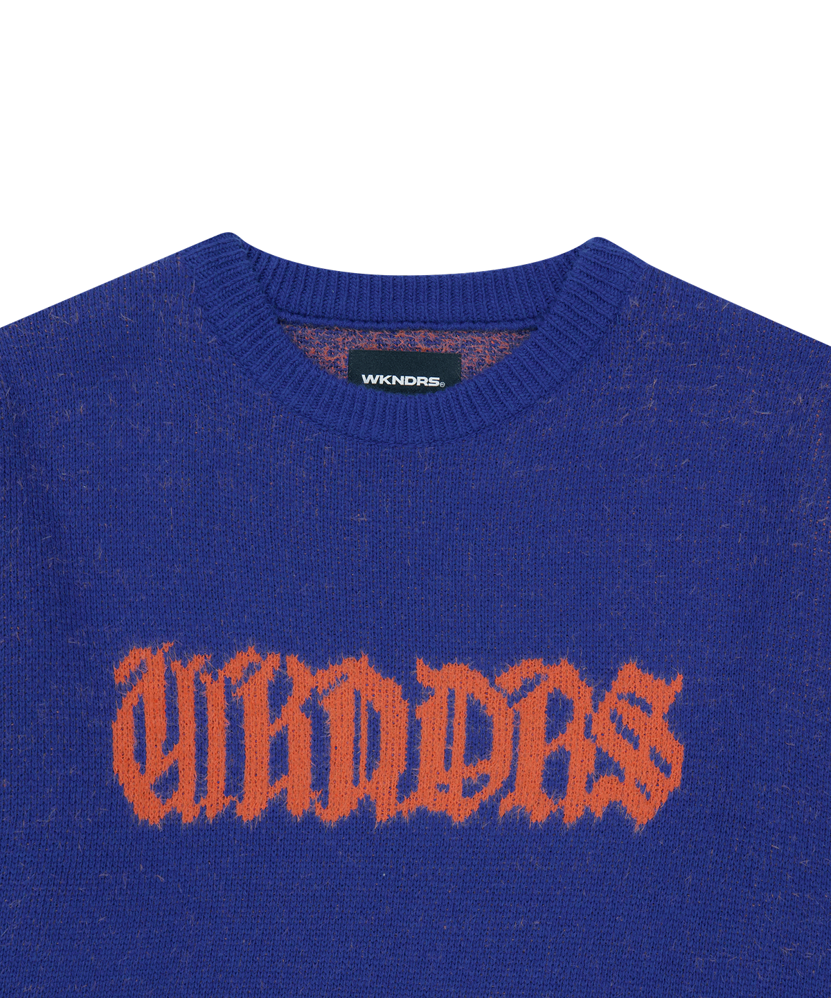 위캔더스(WKNDRS) GOTHIC LOGO KNIT (BLUE)