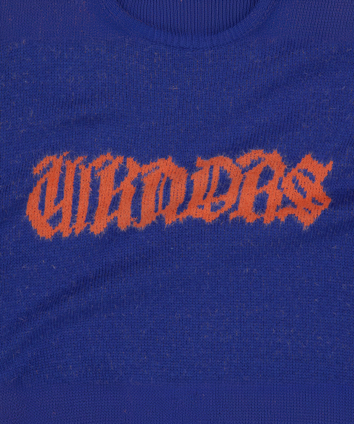 위캔더스(WKNDRS) GOTHIC LOGO KNIT (BLUE)