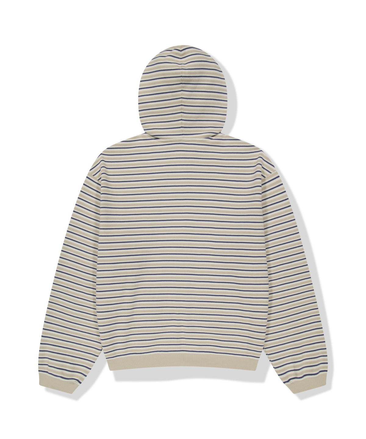 위캔더스(WKNDRS) WAFFLE STRIPE ZIP-UP HOODIE (L.BEIGE)