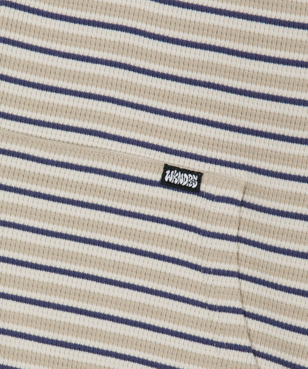 위캔더스(WKNDRS) WAFFLE STRIPE ZIP-UP HOODIE (L.BEIGE)