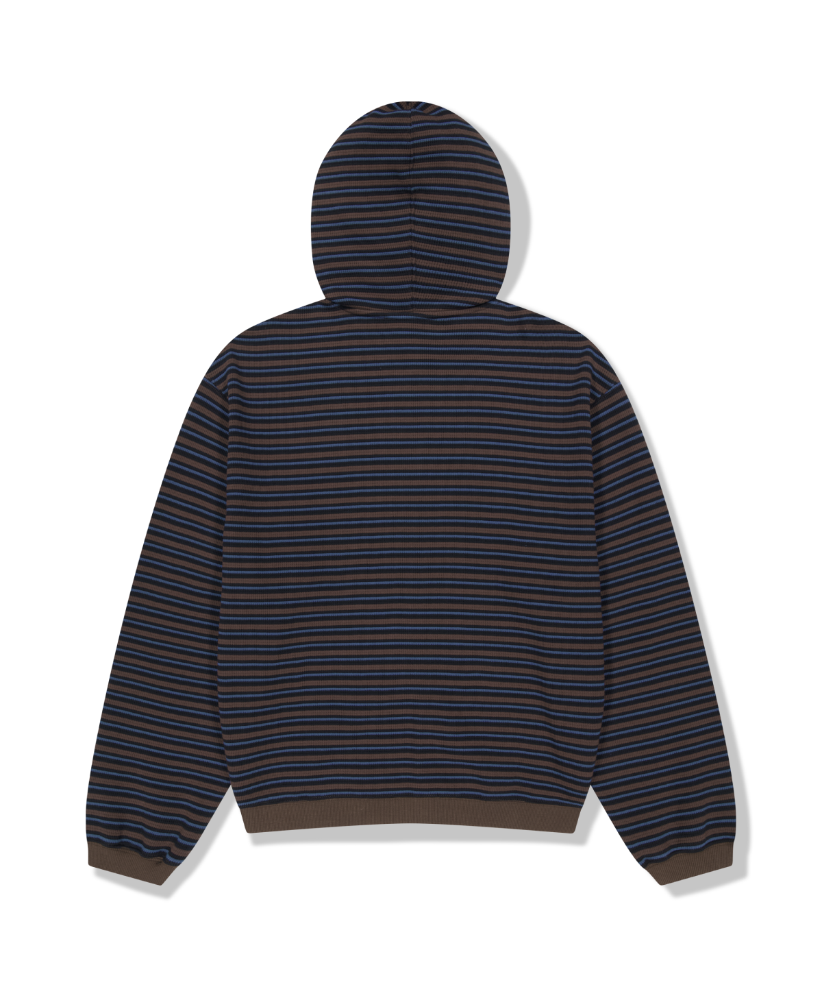 위캔더스(WKNDRS) WAFFLE STRIPE ZIP-UP HOODIE (BROWN)