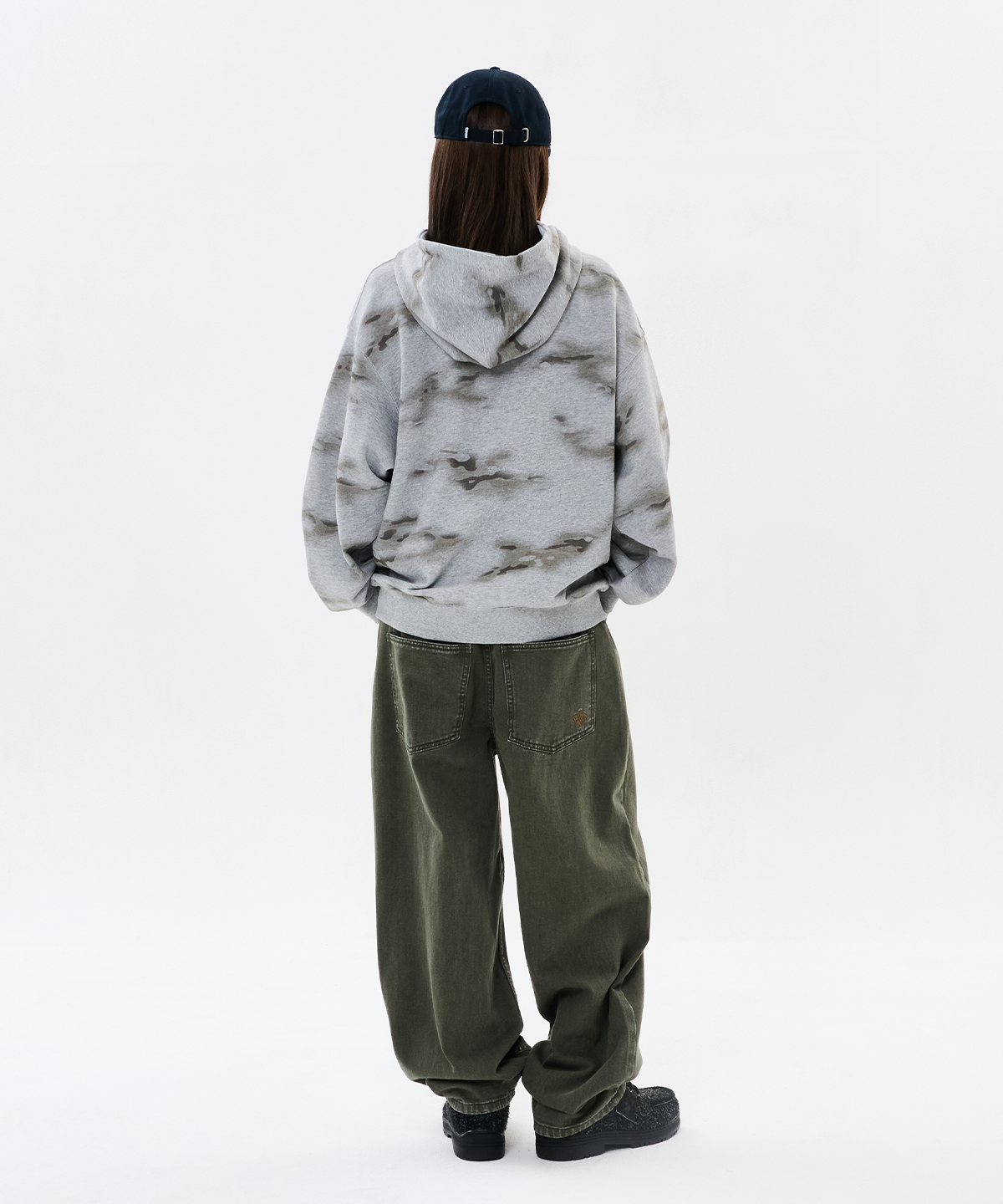 위캔더스(WKNDRS) SWAMP CAMO ZIP-UP HOODIE (M.GREY)