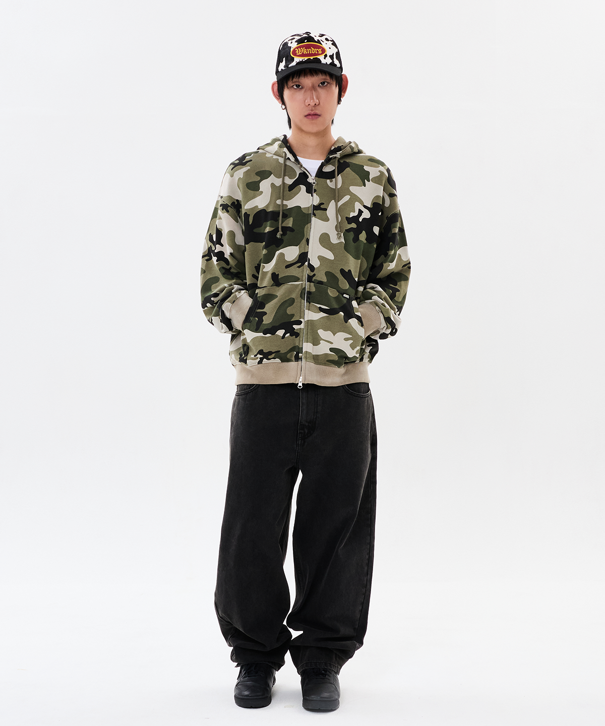 위캔더스(WKNDRS) SWAMP CAMO ZIP-UP HOODIE (CAMO)
