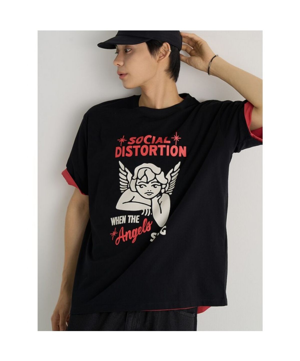 에잇세컨즈(8SECONDS) [UNIVERSAL MUSIC] SOCIAL DISTORTION 그래픽 티셔츠  블랙