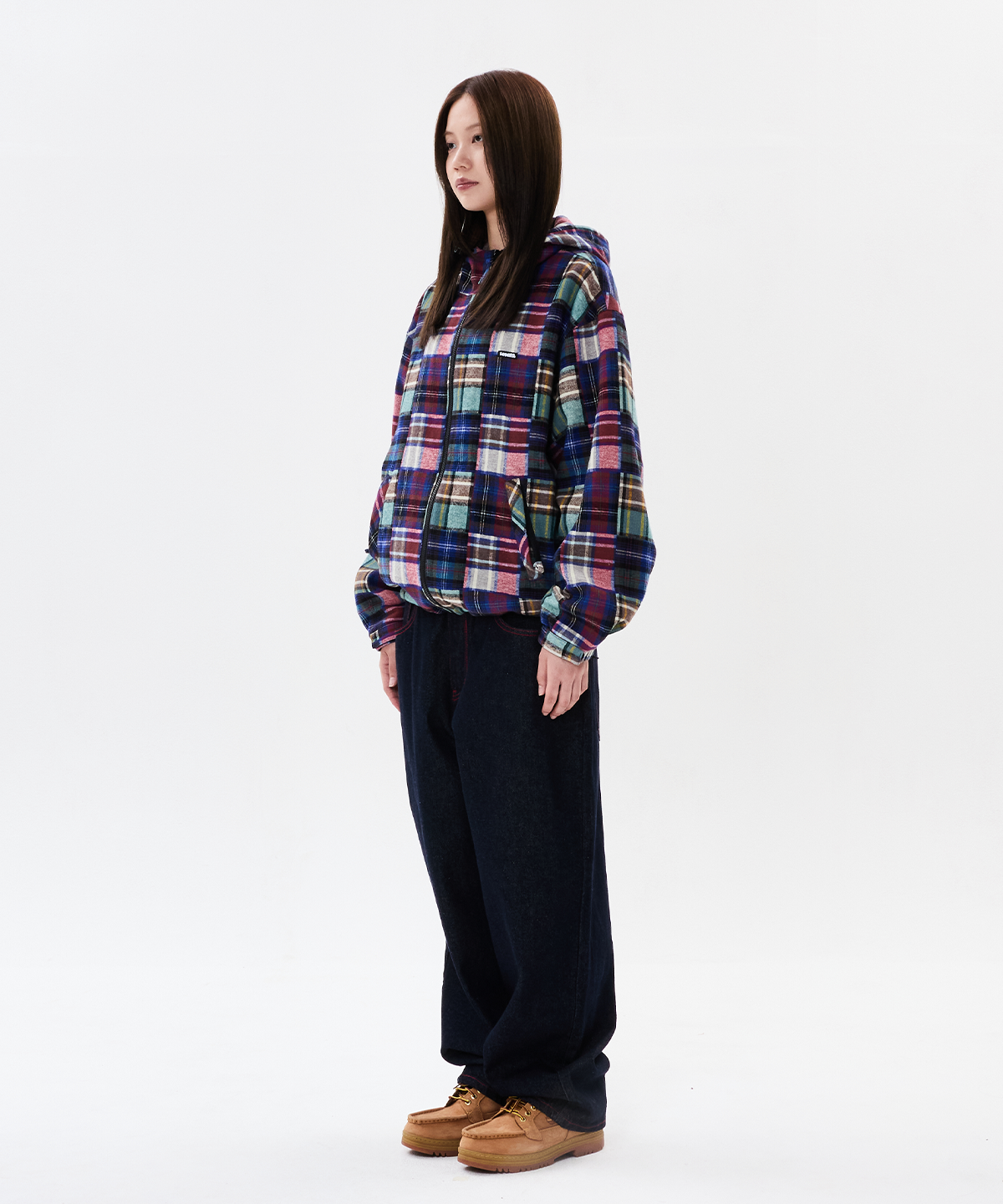위캔더스(WKNDRS) PATCHWORK HOOD JACKET (L.MIX)