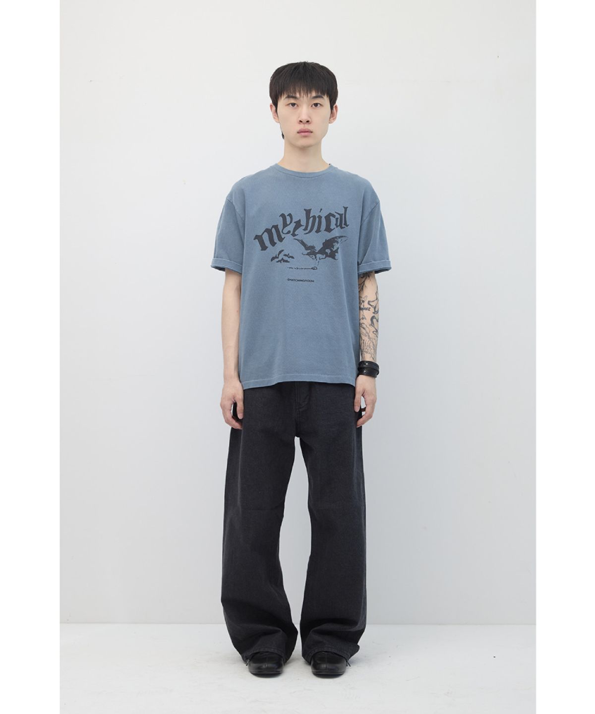 해칭룸(HATCHINGROOM) Mythical Angel Tee Over Dyed Sky Blue