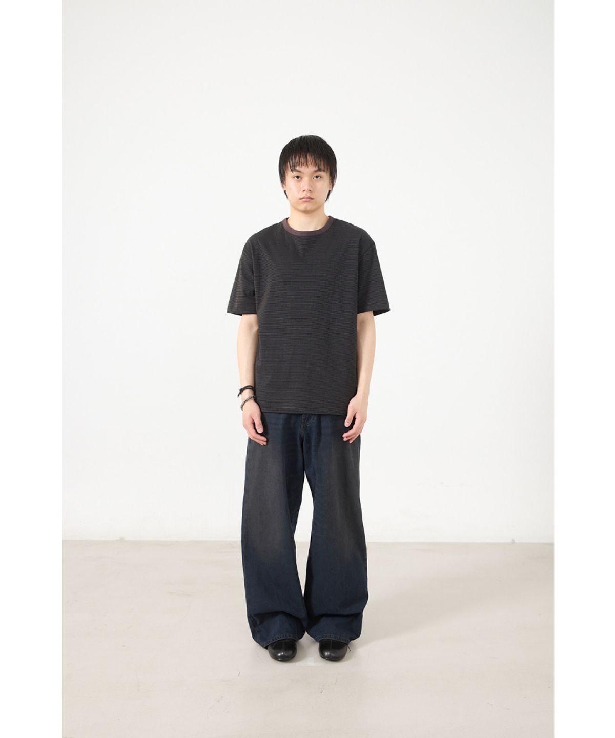 해칭룸(HATCHINGROOM) Two Face Tee 1/2 Purple Charcoal