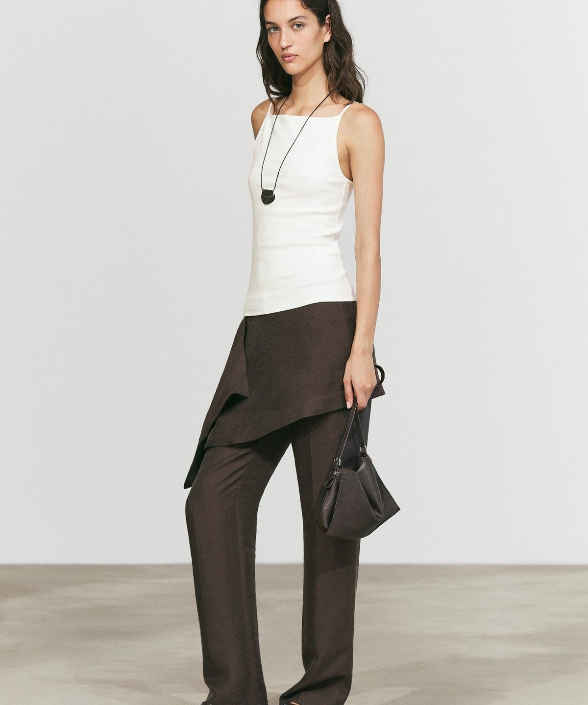 마시모두띠(MASSIMO DUTTI) 코튼 블렌드 스트래피 탑