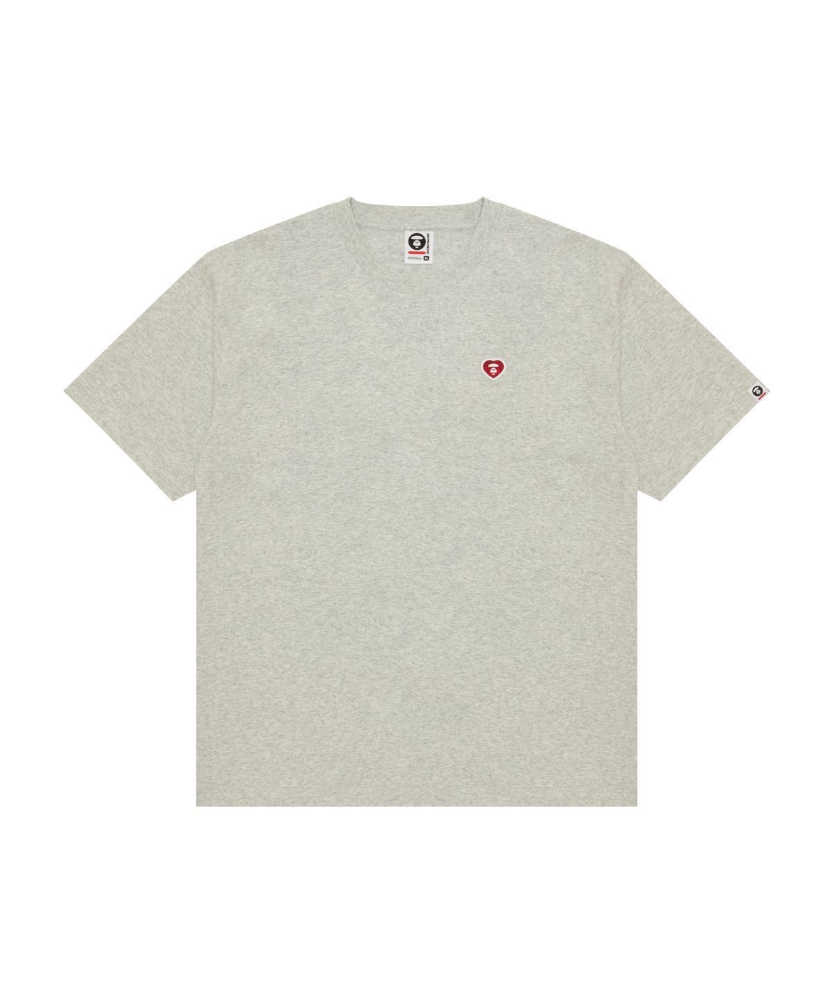 에이프(AAPE) AAPENOW 하트 문페이스 로고 티셔츠 라이트 그레이 / AAPTEM1807XAQWH2