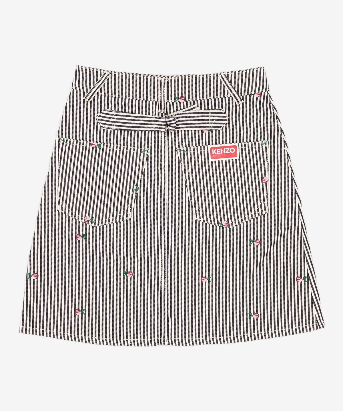 겐조(KENZO) 린스 스트라이프 쇼츠 데님 스커트 - 린스 블루 / FD52DJ2696J1DM 27