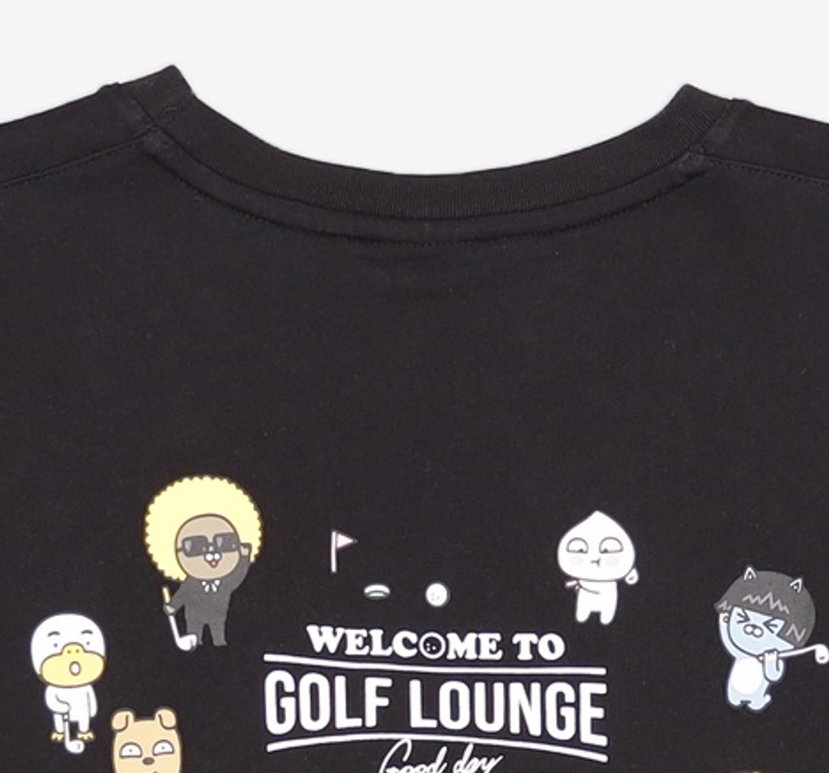 탑텐(TOPTEN) 공용) 카카오 콜라보 반팔 티 (GOLF LOUNGE)_MSD2TS3001BK 110