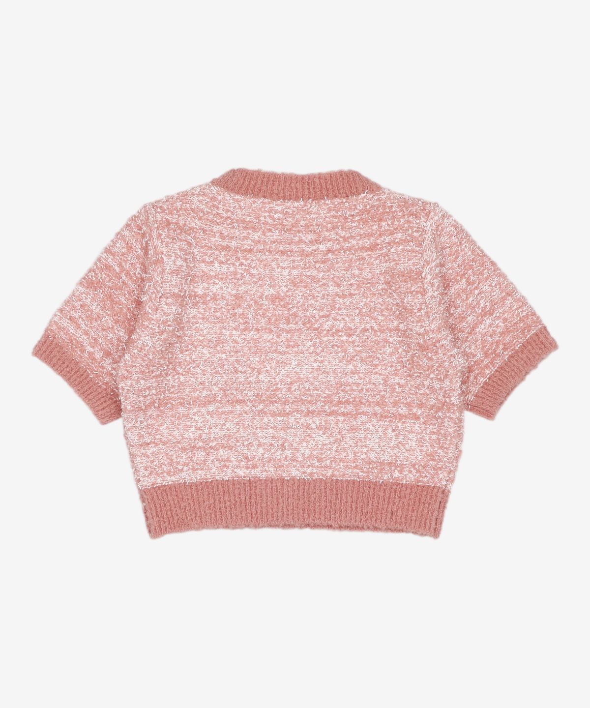 에트몽(ETMON) Color Blend Short Sleeve Knit Top  Coral Pink FREE