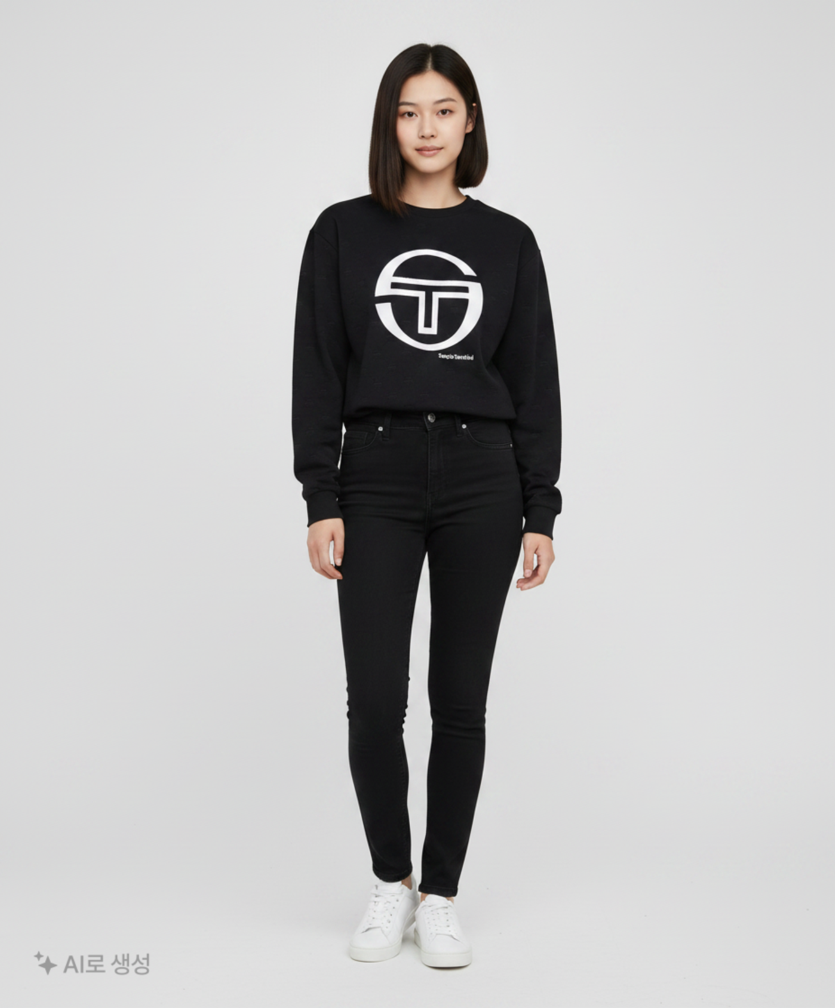 세르지오 타키니(SERGIO TACCHINI) W 데일리 자카드 빅로고 맨투맨 S