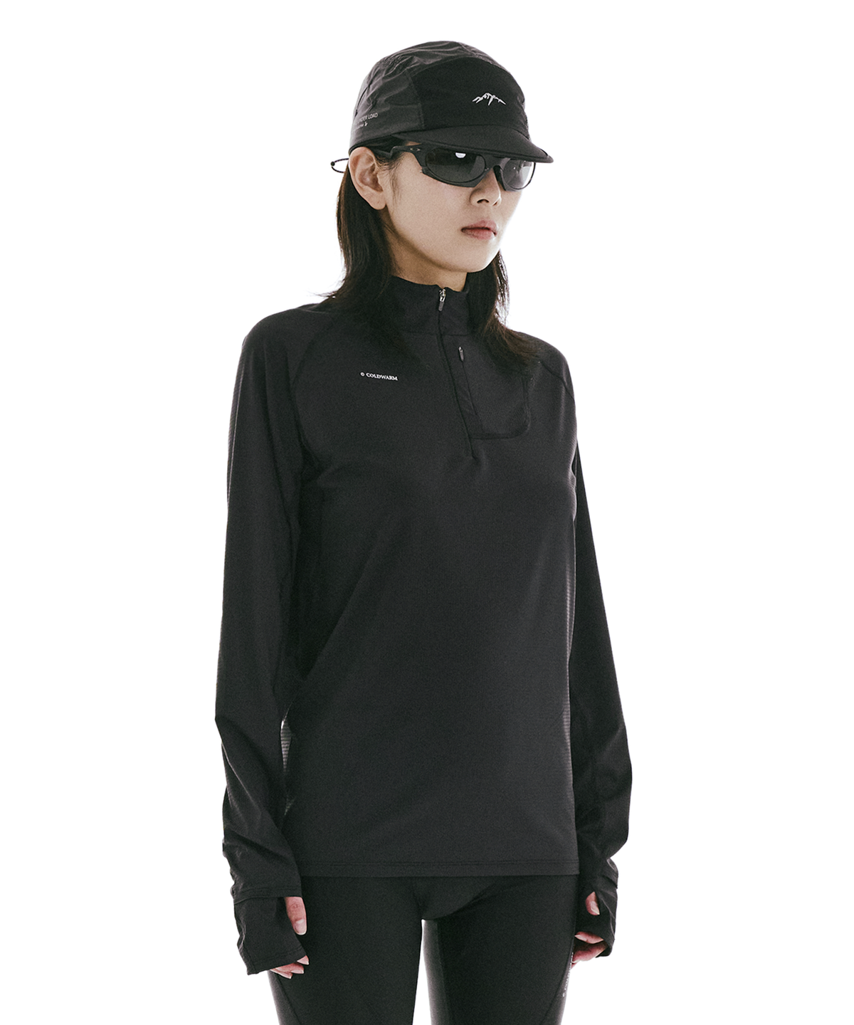 콜드웜(COLDWARM) Tempo Grid Half Zip (Black) - Women