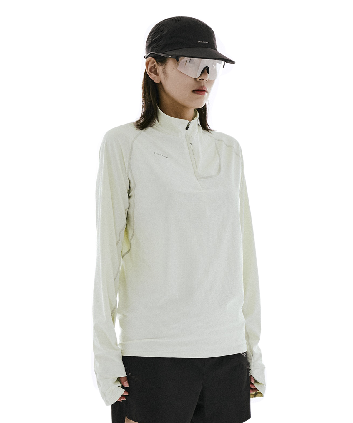 콜드웜(COLDWARM) Tempo Grid Half Zip (Lime Cream) - Women