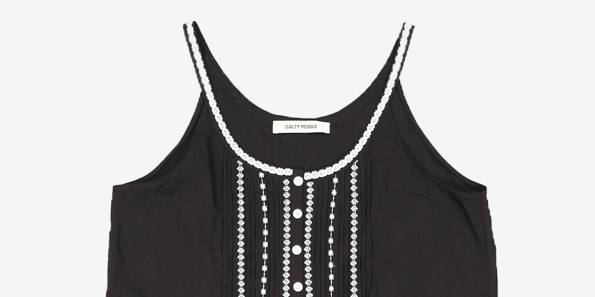 솔티페블(SALTY PEBBLE) BOHEMIAN SLEEVELESS DRESS [BLACK] FREE