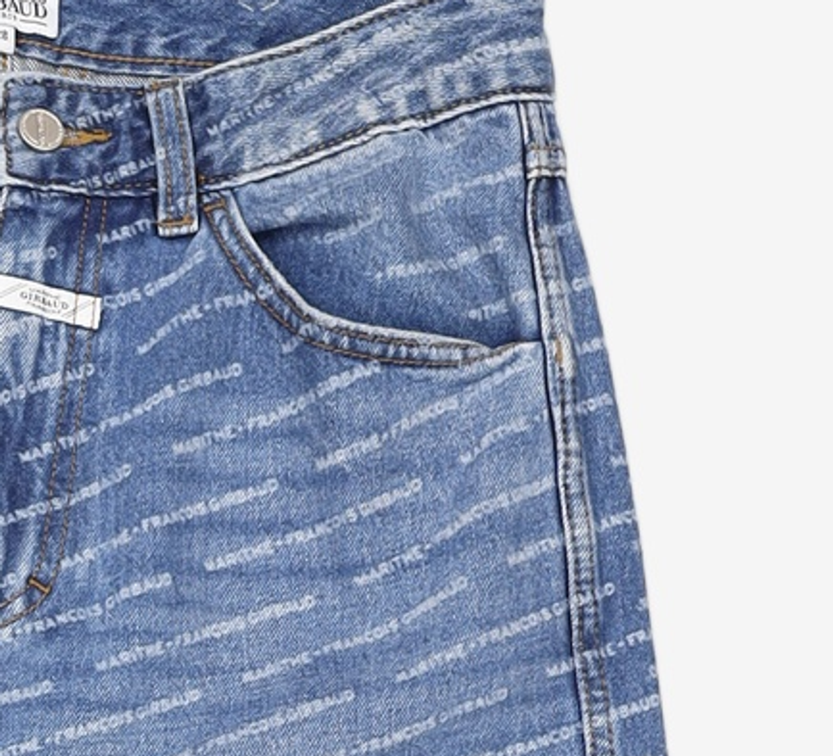 마리떼 프랑소와 저버(MARITHÉ + FRANҪOIS GIRBAUD) M WIDE PRINTING DENIM PANTS blue 28