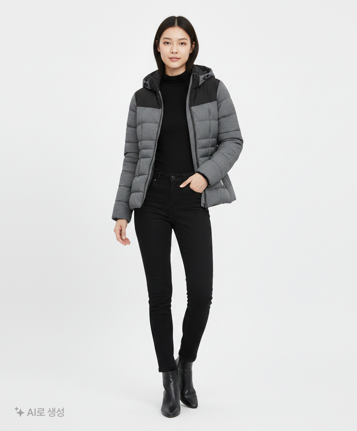 빈폴골프(BEANPOLE GOLF) [NDL라인] 여성 블랙 헤링본 스윙 다운 (BJ0938L435) 95