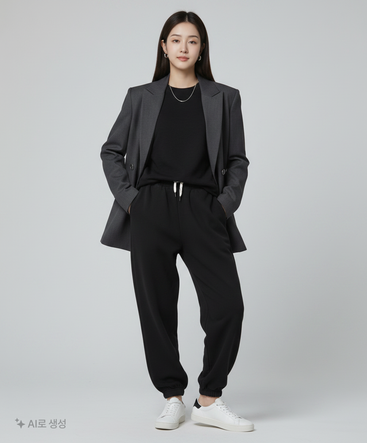 코닥(KODAK) 코다컬러 테리 세미와이드핏 조거팬츠 우먼 BLACK XS