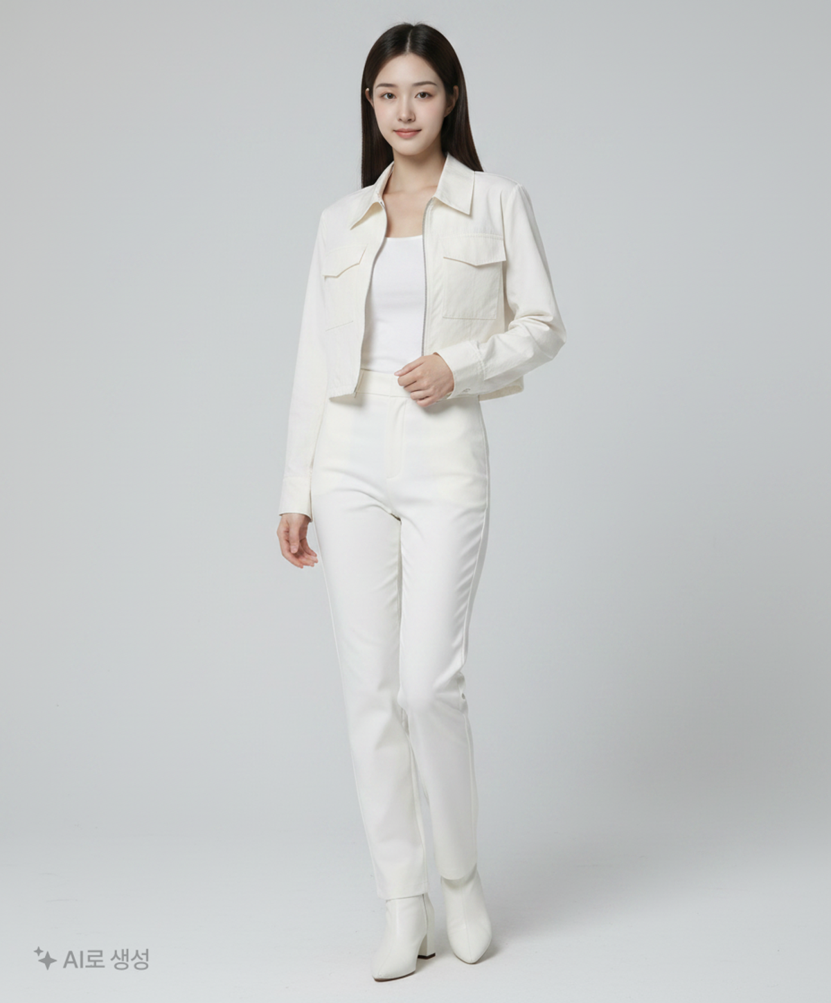 미쏘(MIXXO) 집업 크롭 셔츠_MIWYWD919C S