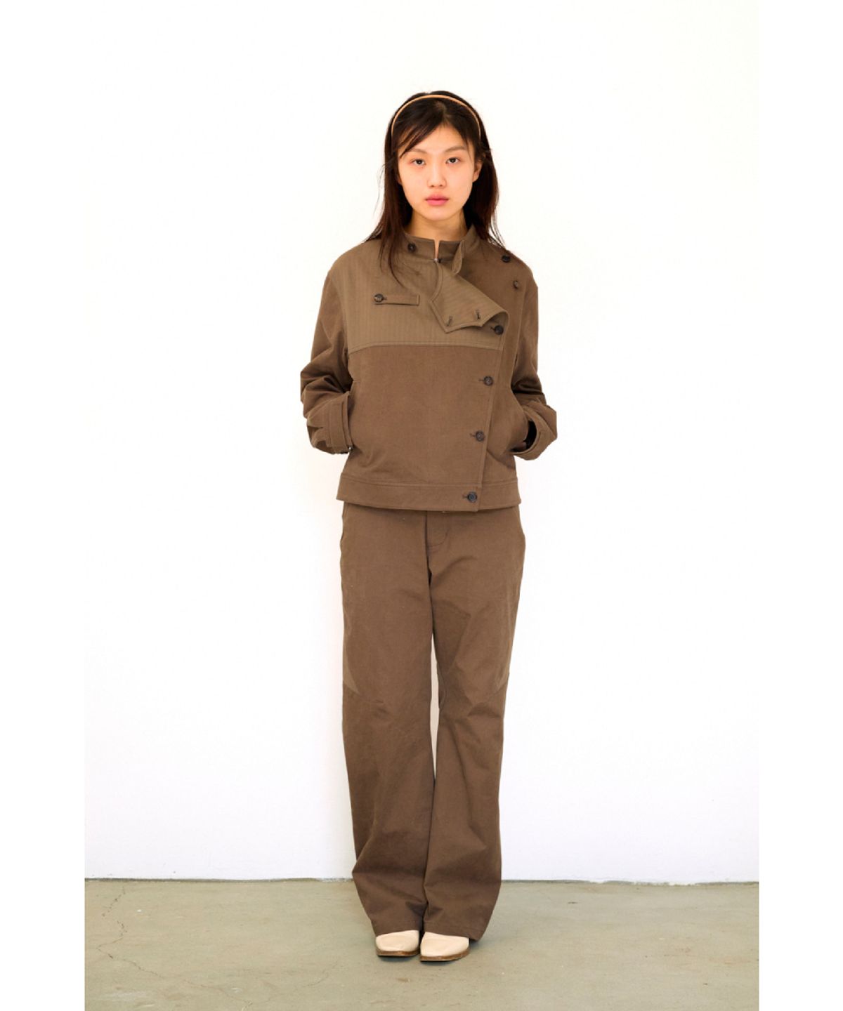 해칭룸(HATCHINGROOM) Fencing Pants Mud Brown