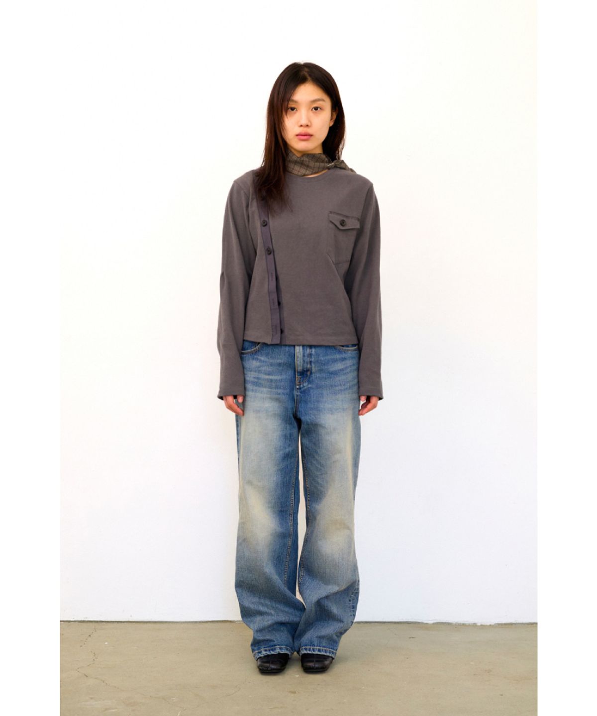 해칭룸(HATCHINGROOM) Harness Jeans Blue