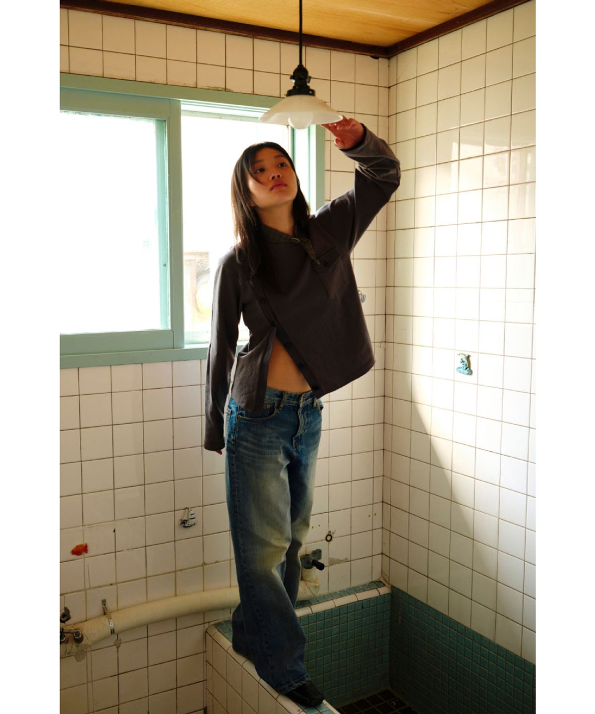 해칭룸(HATCHINGROOM) Harness Jeans Blue