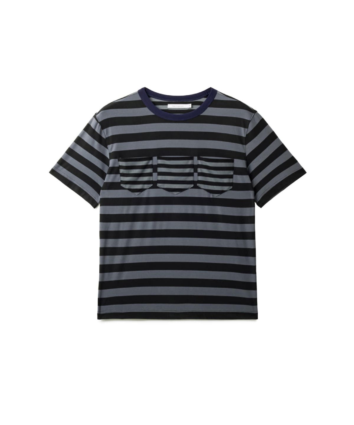 해칭룸(HATCHINGROOM) Triple Pocket Tee Stripe Graphite