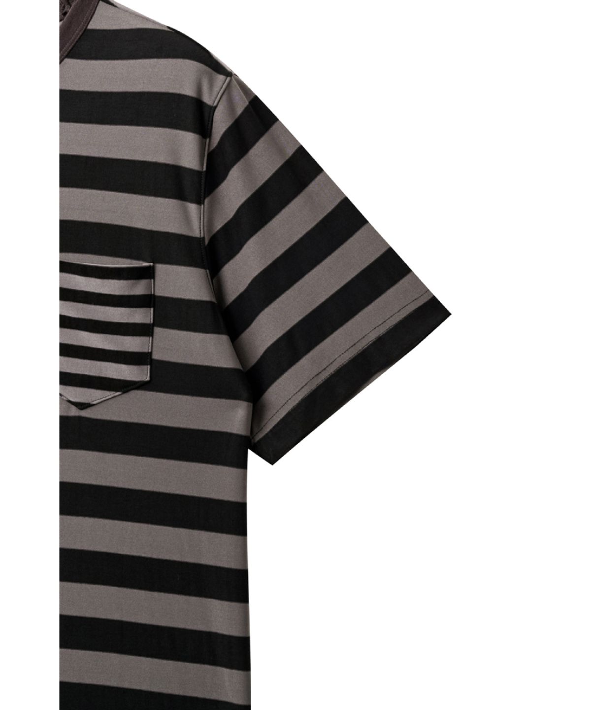 해칭룸(HATCHINGROOM) Triple Pocket Tee Stripe Brown Charcoal