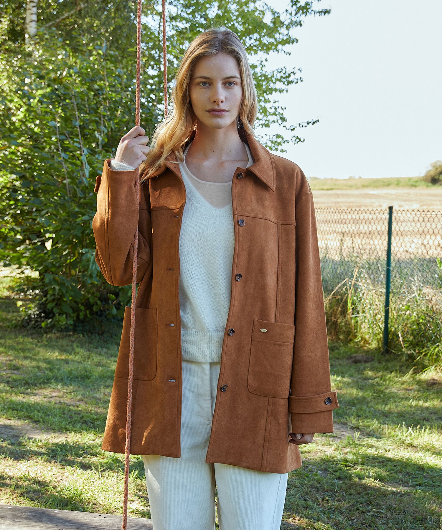 폴뉴아(FOLNUA) MELLOW SUEDE HALF JACKET (4COLOR) - 사이즈 & 후기