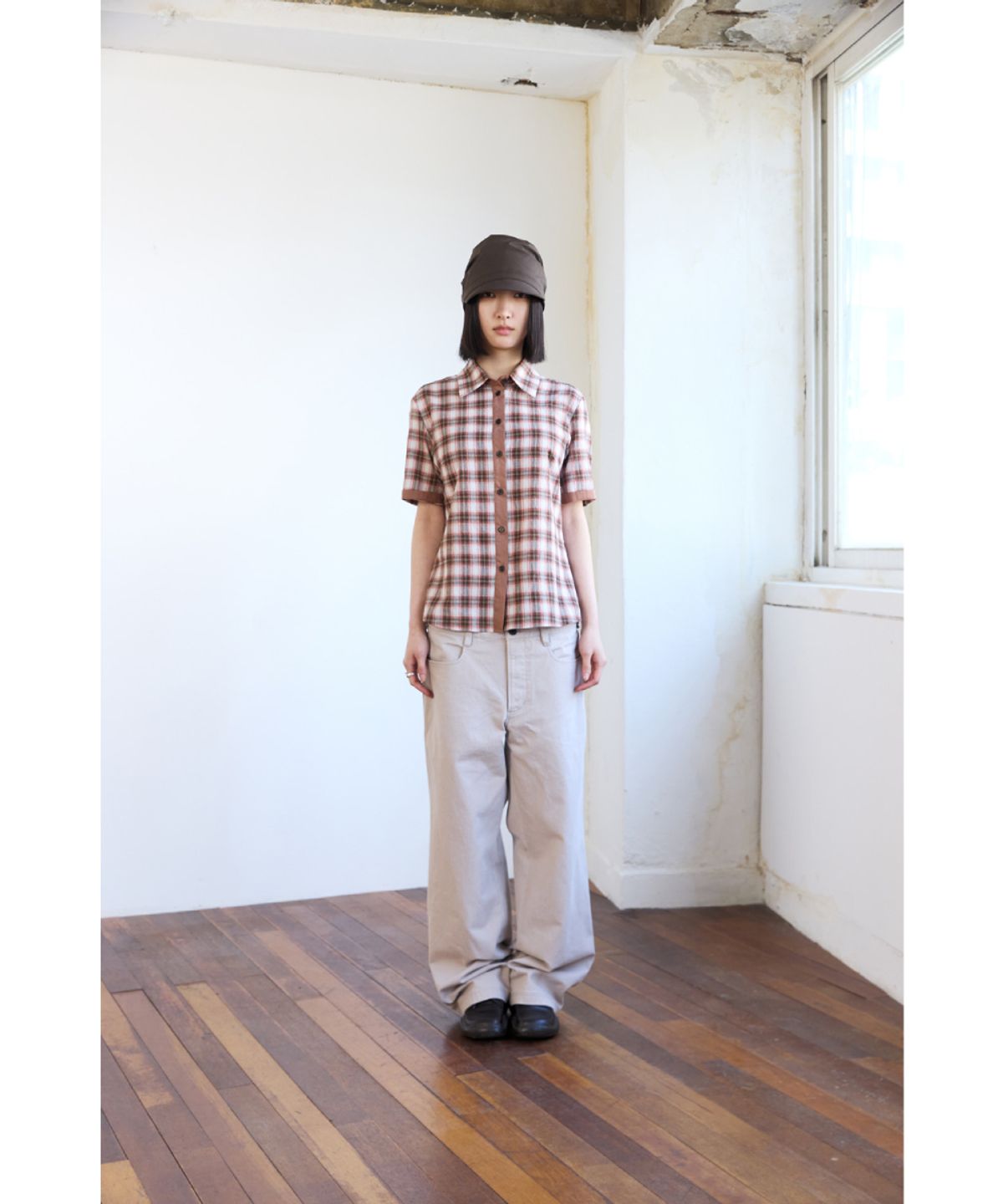 해칭룸(HATCHINGROOM) Double Waist Pants Rose Grey