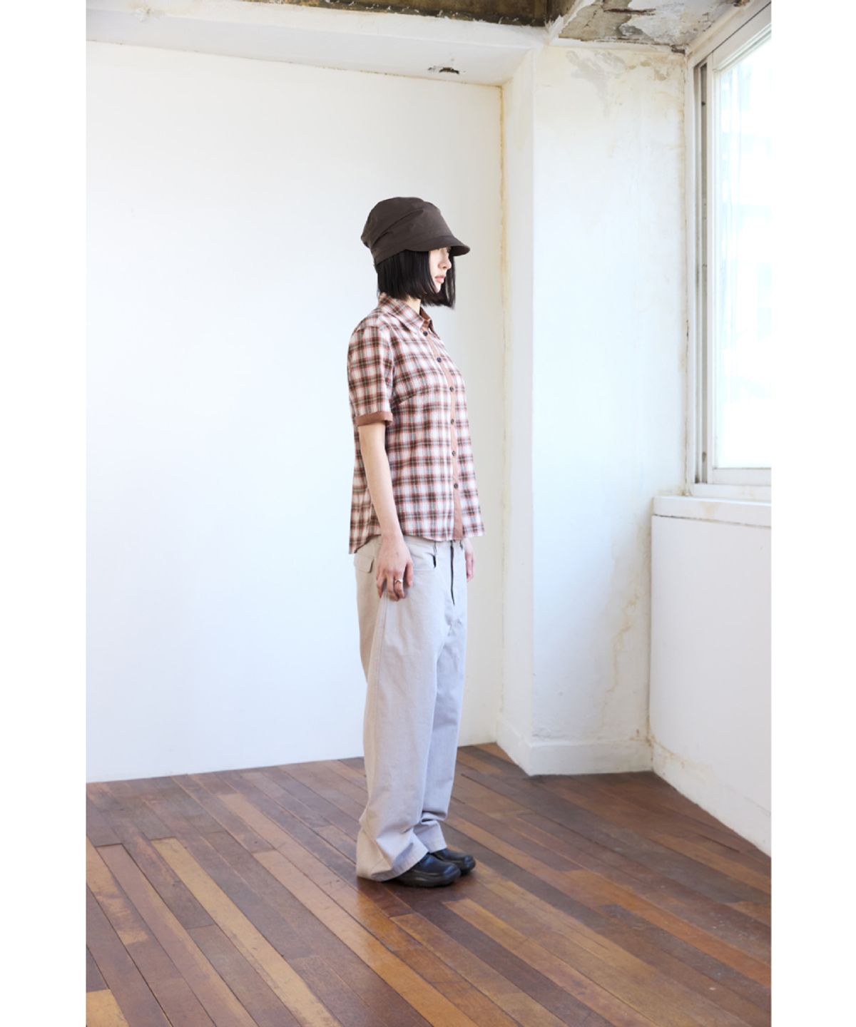 해칭룸(HATCHINGROOM) Double Waist Pants Rose Grey