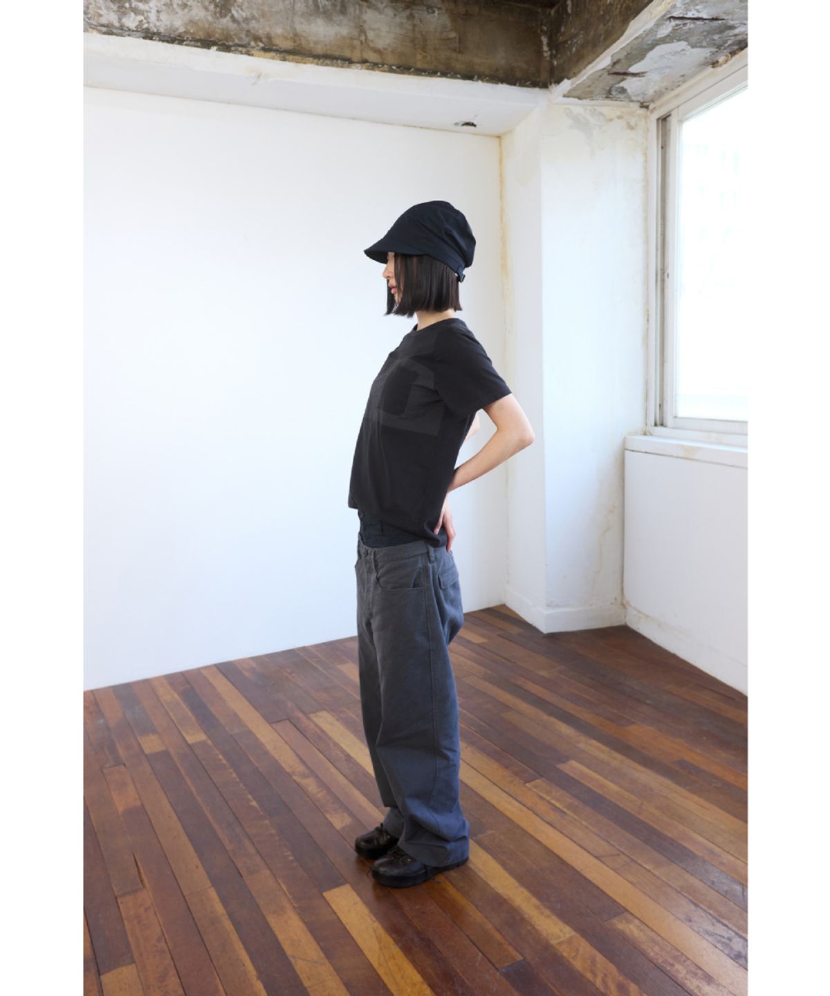 해칭룸(HATCHINGROOM) Double Waist Pants Charcoal