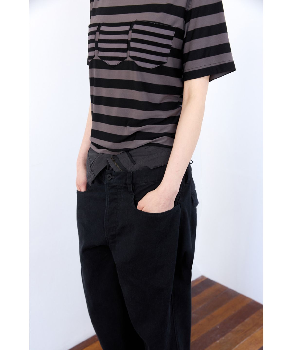 해칭룸(HATCHINGROOM) Double Waist Pants Black