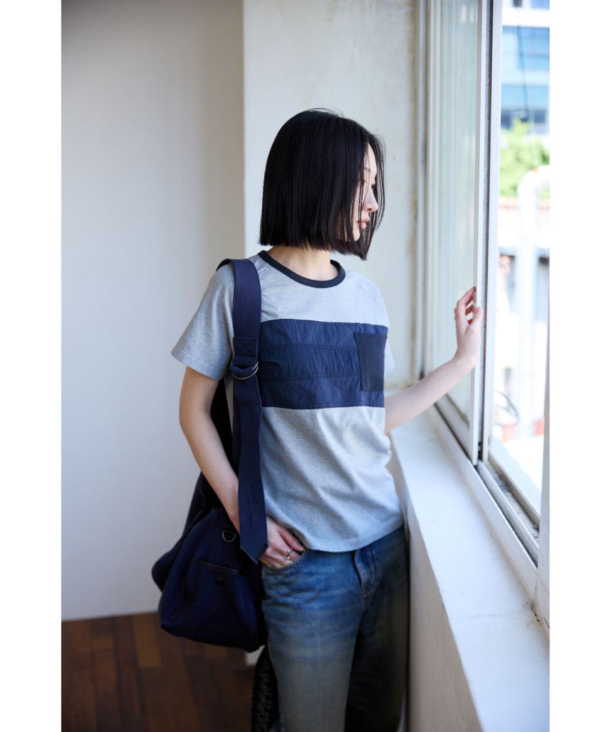 해칭룸(HATCHINGROOM) Knots Cross Bag Blue