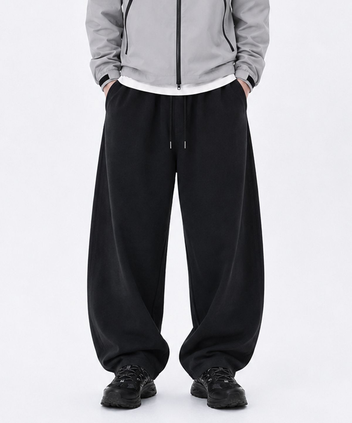 포더핏(FOR THE FIT) 커브드 와이드 밴딩 팬츠_2color