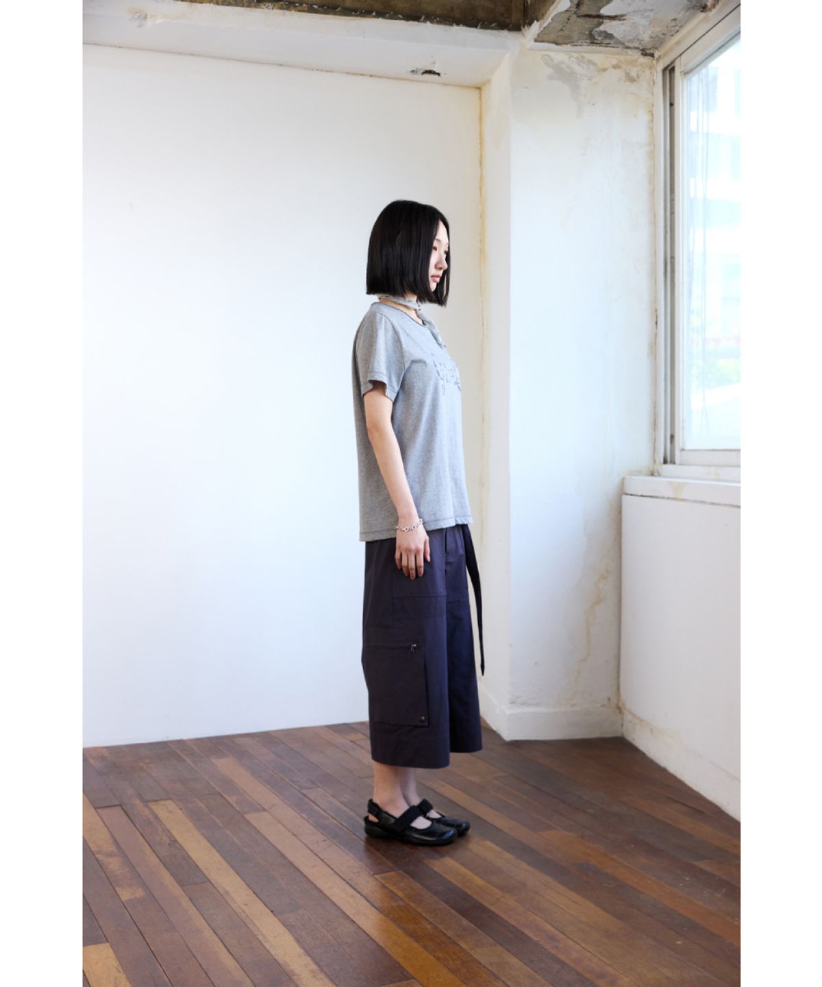 해칭룸(HATCHINGROOM) Roll up Fatigue Shorts Dark Purple