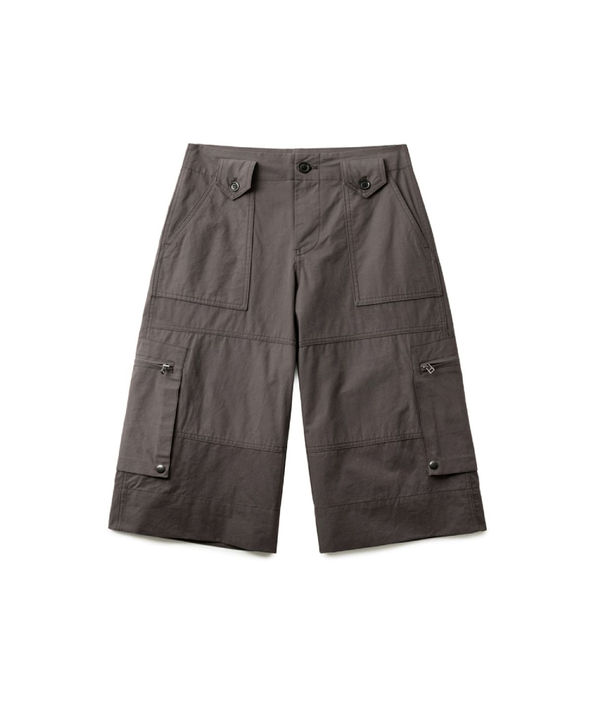 해칭룸(HATCHINGROOM) Roll up Fatigue Shorts Dark Brown