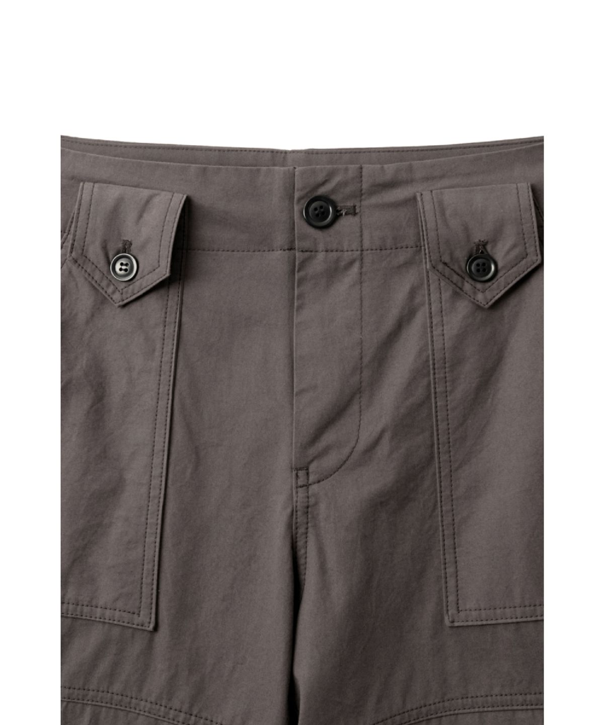 해칭룸(HATCHINGROOM) Roll up Fatigue Shorts Dark Brown