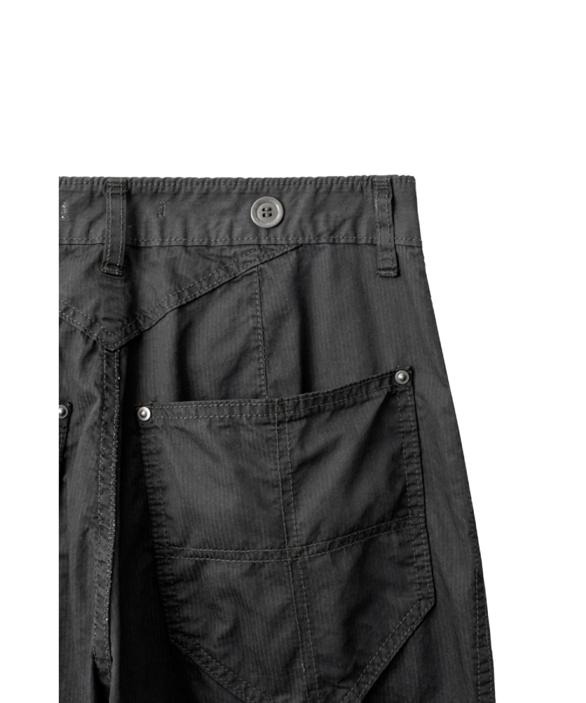 해칭룸(HATCHINGROOM) Shield Pants Herringbone Stripe Dyed Black